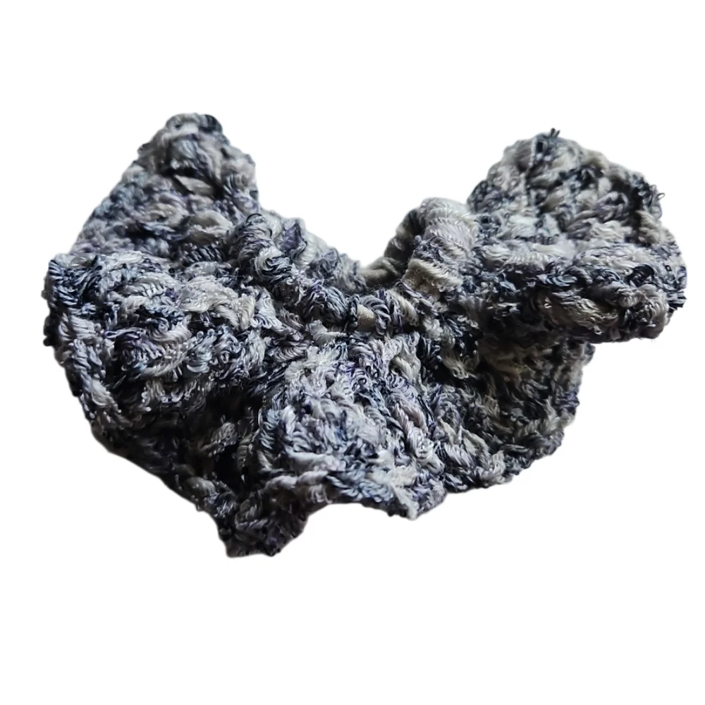 Handmade Tutu-Inspired Ballerina Knit Scrunchie Crochet gray New Hair Accessory